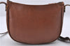 Authentic Burberrys Vintage Leather Shoulder Cross Body Bag Purse Brown 3893D