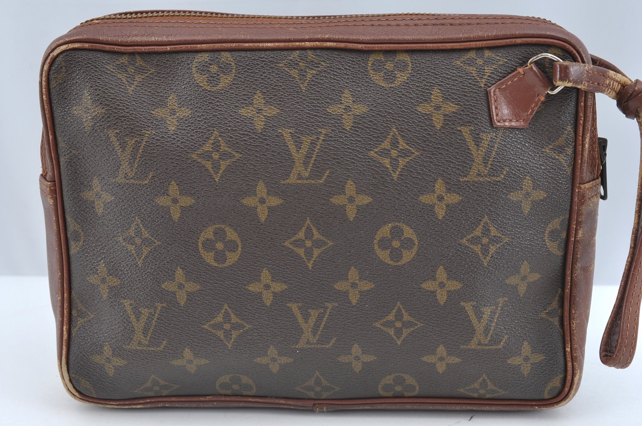 Authentic Louis Vuitton Monogram Pochette Sport Clutch Hand Bag Old Model 3893I