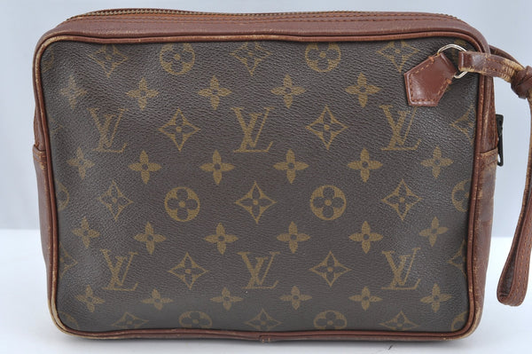 Authentic Louis Vuitton Monogram Pochette Sport Clutch Hand Bag Old Model 3893I