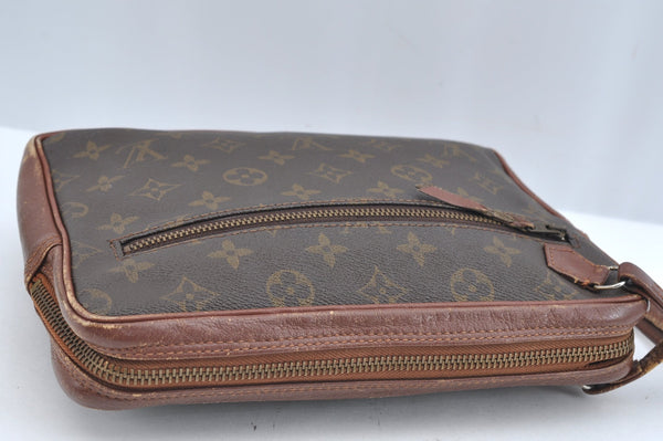 Authentic Louis Vuitton Monogram Pochette Sport Clutch Hand Bag Old Model 3893I