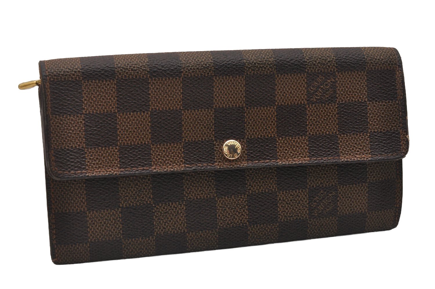 Authentic Louis Vuitton Damier Portefeuille Sarah Long Wallet N61734 LV 3898I