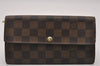 Authentic Louis Vuitton Damier Portefeuille Sarah Long Wallet N61734 LV 3898I