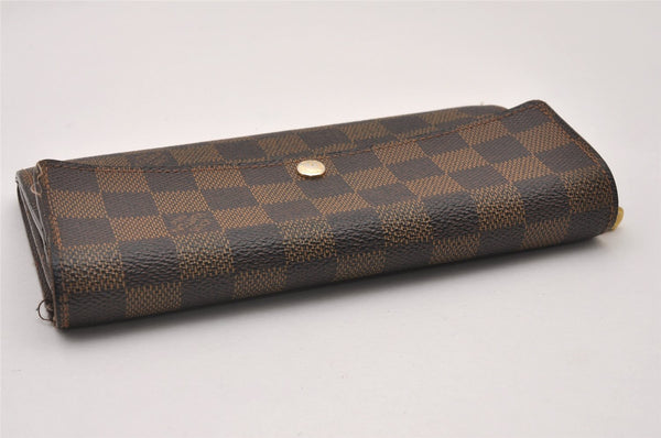 Authentic Louis Vuitton Damier Portefeuille Sarah Long Wallet N61734 LV 3898I