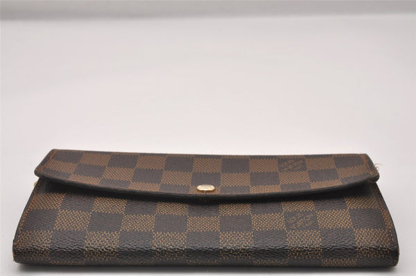 Authentic Louis Vuitton Damier Portefeuille Sarah Long Wallet N61734 LV 3898I