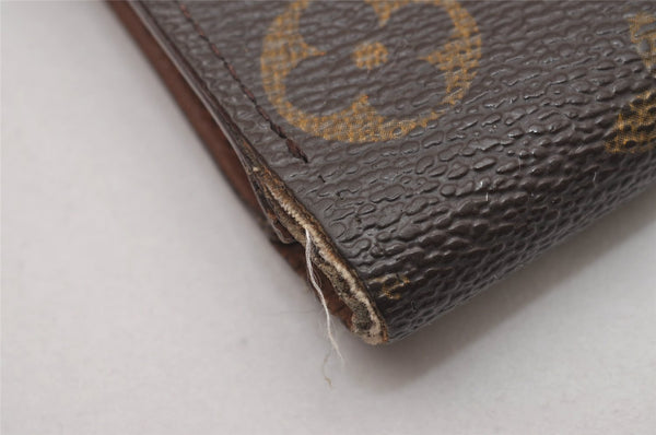 Authentic Louis Vuitton Monogram Pochette Pass Pole M60135 Trifold Wallet 3899I