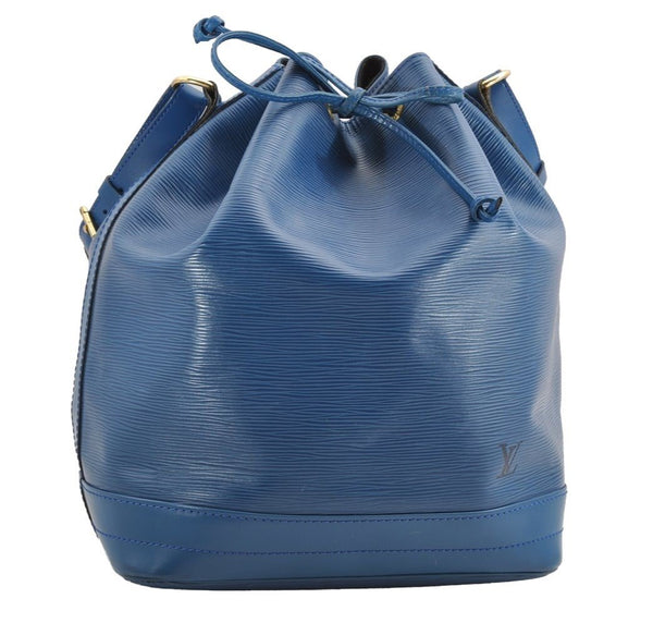 Authentic Louis Vuitton Epi Noe Shoulder Drawstring Bag Blue M44005 LV 3905I