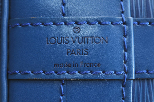 Authentic Louis Vuitton Epi Noe Shoulder Drawstring Bag Blue M44005 LV 3905I