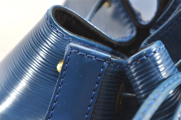 Authentic Louis Vuitton Epi Noe Shoulder Drawstring Bag Blue M44005 LV 3905I