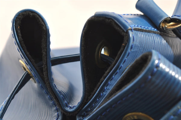 Authentic Louis Vuitton Epi Noe Shoulder Drawstring Bag Blue M44005 LV 3905I