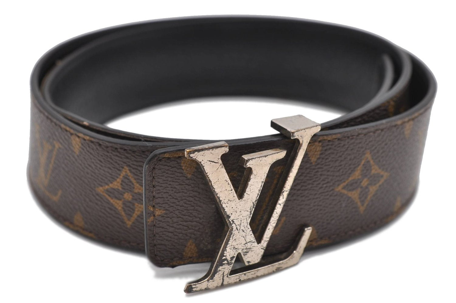 Auth Louis Vuitton Monogram Ceinture LV Initial 90cm 31.4