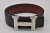 Authentic HERMES Constance Leather Belt 68-73cm 26.8-28.7" Black Bordeaux 3909I