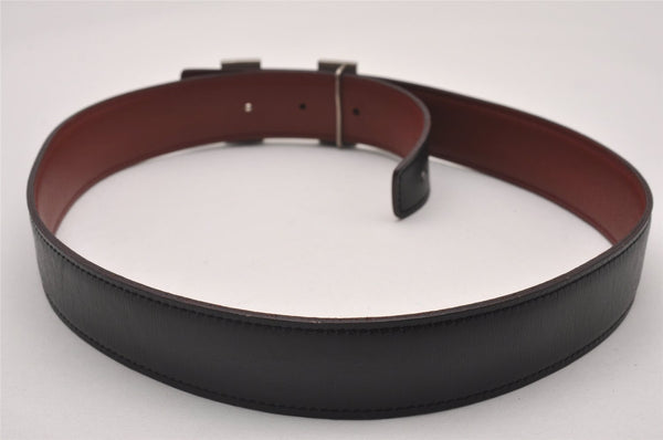 Authentic HERMES Constance Leather Belt 68-73cm 26.8-28.7" Black Bordeaux 3909I