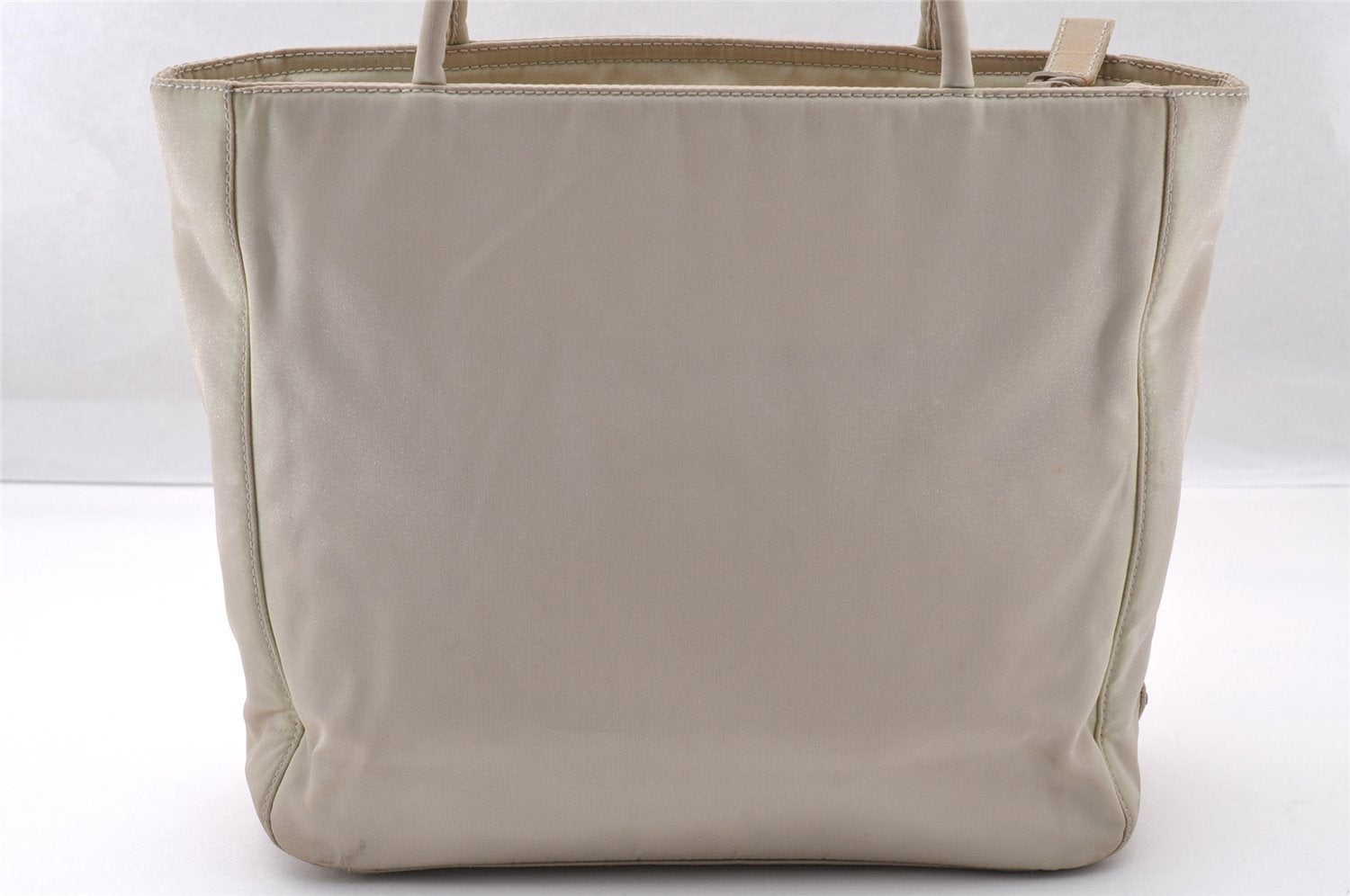 Authentic PRADA Vintage Nylon Tessuto Shoulder Tote Bag Purse White 3912I