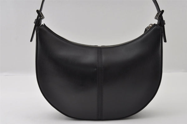 Authentic BURBERRY Vintage Leather Shoulder Hand Bag Purse Black 3913I