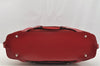 Authentic Salvatore Ferragamo Gancini Suede Leather Shoulder Hand Bag Red 3914I