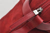 Authentic Salvatore Ferragamo Gancini Suede Leather Shoulder Hand Bag Red 3914I