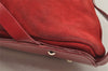 Authentic Salvatore Ferragamo Gancini Suede Leather Shoulder Hand Bag Red 3914I