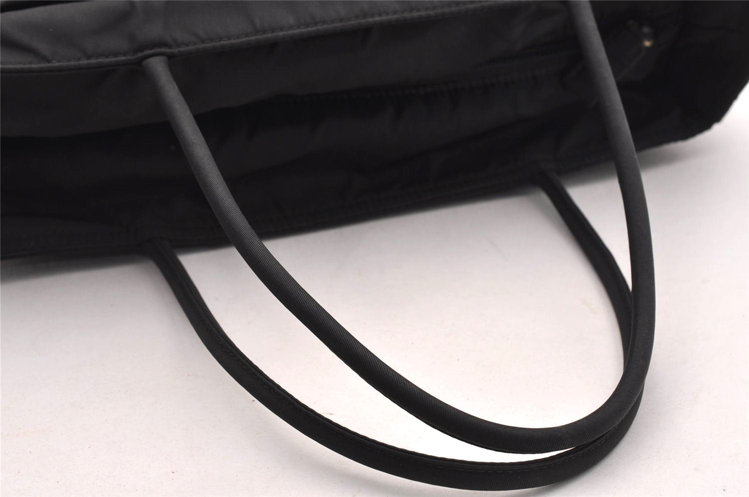 Authentic PRADA Vintage Nylon Tessuto Shoulder Hand Tote Bag Black 3916I