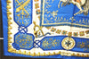 Authentic HERMES Carre 90 Scarf "LVDOVICVS MAGNVS" Silk Blue 3917D