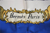 Authentic HERMES Carre 90 Scarf "LVDOVICVS MAGNVS" Silk Blue 3917D