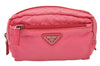 Authentic PRADA Vintage Nylon Tessuto Saffiano Leather Pouch Purse Pink 3918I