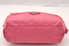 Authentic PRADA Vintage Nylon Tessuto Saffiano Leather Pouch Purse Pink 3918I