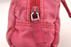 Authentic PRADA Vintage Nylon Tessuto Saffiano Leather Pouch Purse Pink 3918I