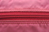 Authentic PRADA Vintage Nylon Tessuto Saffiano Leather Pouch Purse Pink 3918I