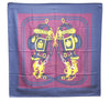 Authentic HERMES Carre 90 Scarf "BRIDES de GALA par" Silk Navy Purple 3919D