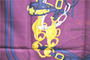 Authentic HERMES Carre 90 Scarf "BRIDES de GALA par" Silk Navy Purple 3919D