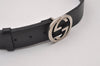 Authentic GUCCI Interlocking G Belt Leather Size 95cm 37.4" 368186 Black 3919I