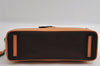 Authentic PRADA Vintage Canvas Leather Shoulder Hand Bag Brown 3921I