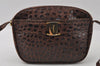 Authentic Salvatore Ferragamo Vara Shoulder Cross Body Bag Leather Brown 3924I