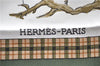 Authentic HERMES Carre 90 Scarf "L'HIVER EN POSTE" Silk Khaki Green 3928D