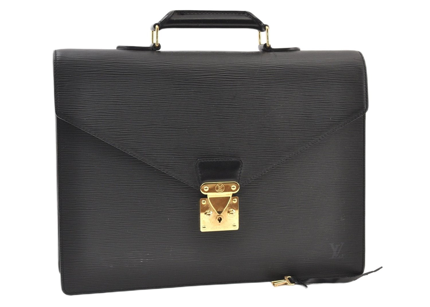 Authentic Louis Vuitton Epi Serviette Conseiller Briefcase Black M54422 LV 3929F