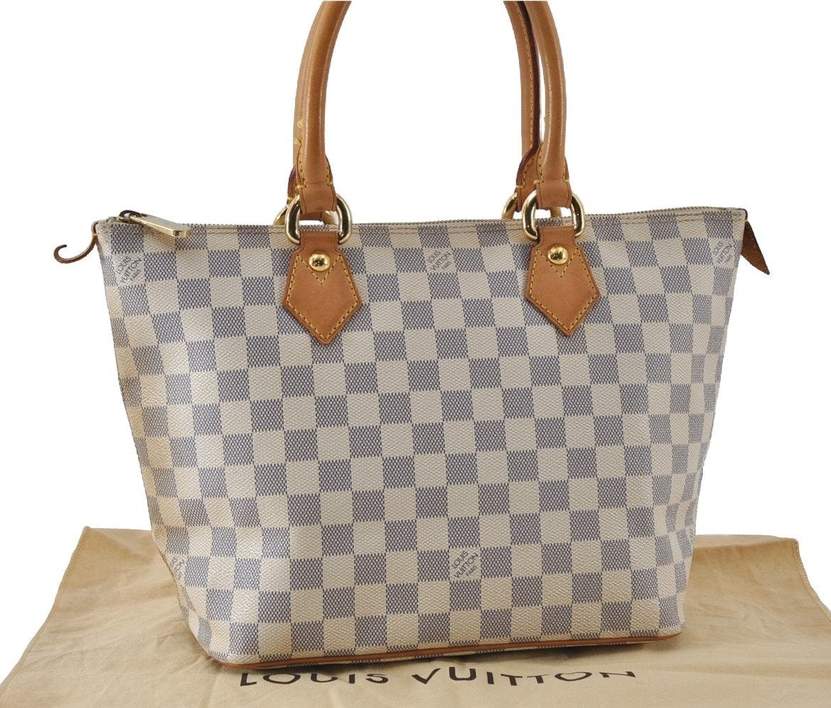Authentic Louis Vuitton Damier Azur Saleya PM Shoulder Tote Bag N51186 LV 3930I