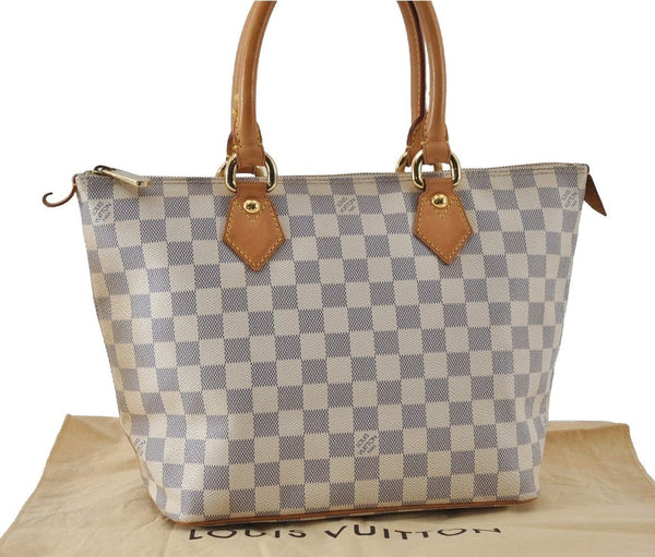 Authentic Louis Vuitton Damier Azur Saleya PM Shoulder Tote Bag N51186 LV 3930I