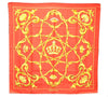 Authentic HERMES Carre 90 Scarf Crown Motif Silk Red 3931D