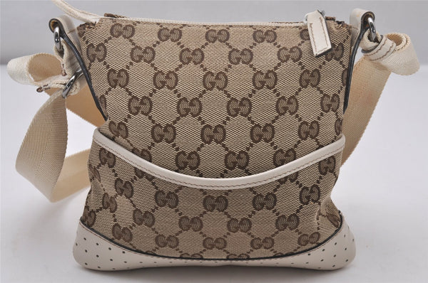 Authentic GUCCI Shoulder Cross Body Bag GG Canvas Leather 147671 Brown 3931I