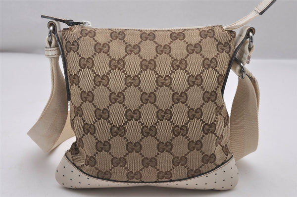 Authentic GUCCI Shoulder Cross Body Bag GG Canvas Leather 147671 Brown 3931I