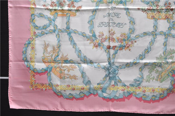 Authentic HERMES Carre 90 Scarf "LE SACRE du PRINTEMPS " Silk Pink 3933D