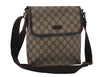 Authentic GUCCI Shoulder Cross Body Bag Purse GG PVC Leather 223666 Brown 3933I
