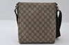 Authentic GUCCI Shoulder Cross Body Bag Purse GG PVC Leather 223666 Brown 3933I