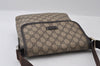 Authentic GUCCI Shoulder Cross Body Bag Purse GG PVC Leather 223666 Brown 3933I