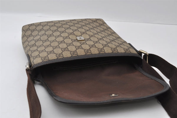 Authentic GUCCI Shoulder Cross Body Bag Purse GG PVC Leather 223666 Brown 3933I