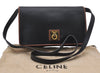 Authentic CELINE 2Way Shoulder Cross Body Clutch Bag Purse Leather Black 3934I