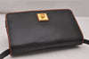 Authentic CELINE 2Way Shoulder Cross Body Clutch Bag Purse Leather Black 3934I