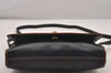 Authentic CELINE 2Way Shoulder Cross Body Clutch Bag Purse Leather Black 3934I