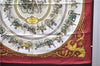 Authentic HERMES Carre 90 Scarf "LA PROMENADE DE LONGCHAMPS" Silk Red 3936D