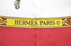 Authentic HERMES Carre 90 Scarf "LA PROMENADE DE LONGCHAMPS" Silk Red 3936D